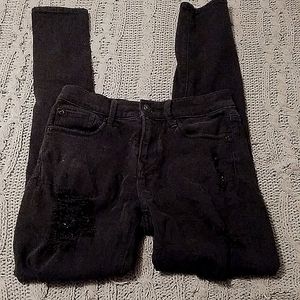 Express black ripped Jeggings, size 0
